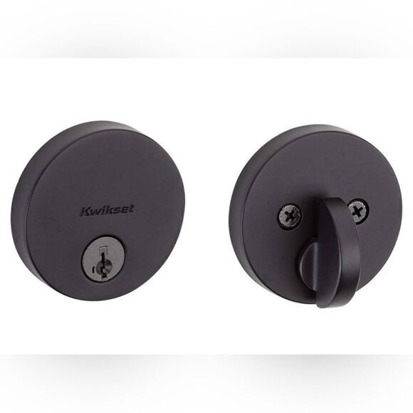 Kwikset 92580-026 258 Deadbolt Low Profile Single Cylinder Matte Black - Picture 2 of 9